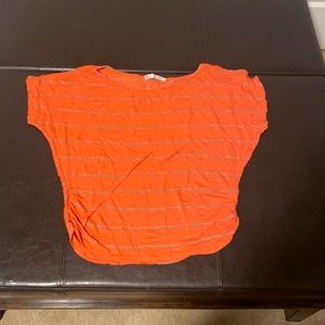 Orange striped stretchy shirt
